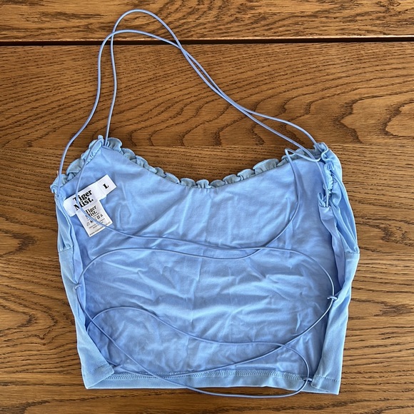 Tiger Mist Blue Strappy Detail Top - Picture 2 of 2